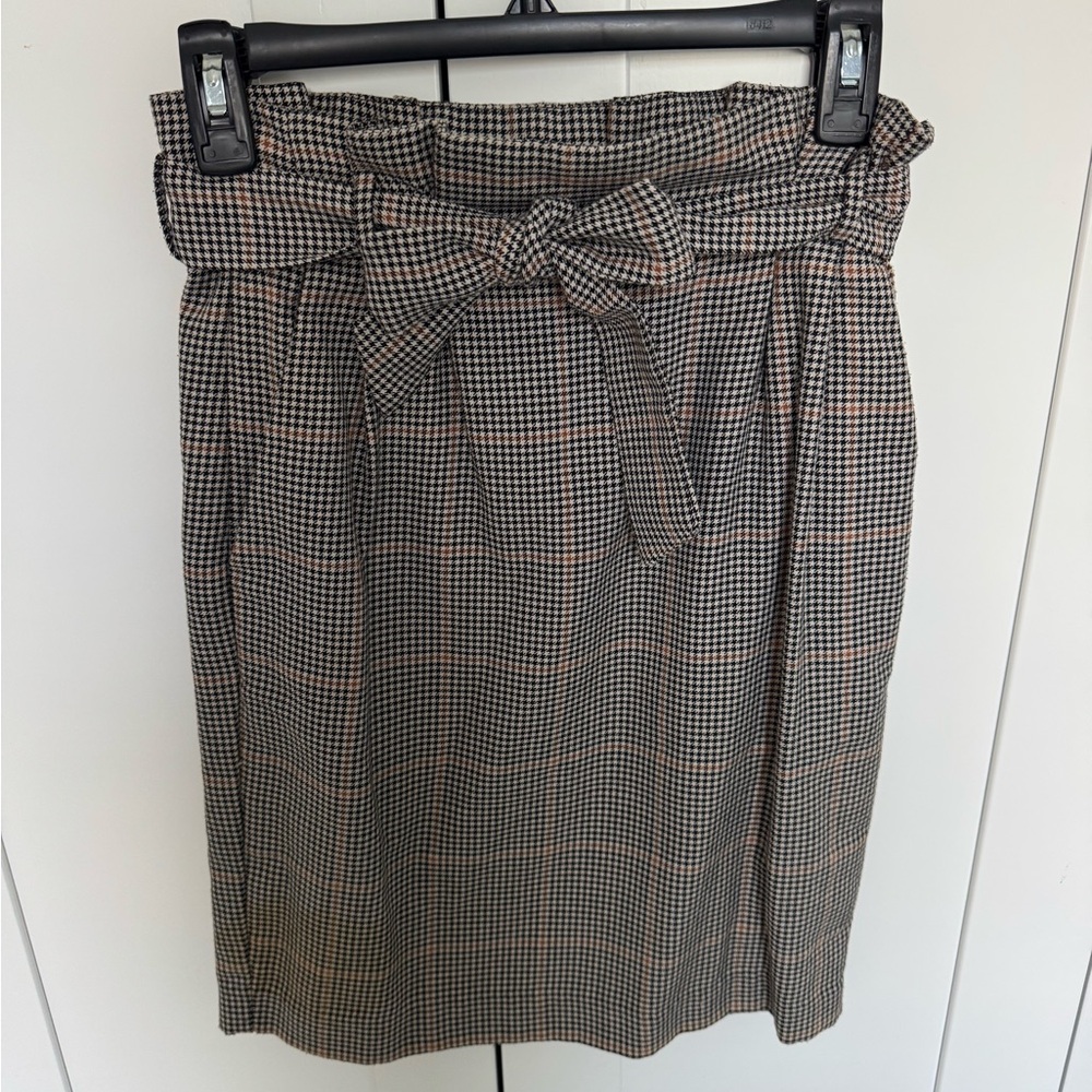 H&M Black and White Checkered Pencil Skirt